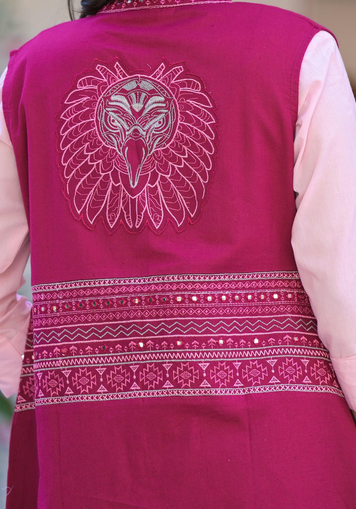"Cordiva – Corduroy Ethnic Co-ord Set with Embroidered Shrug"