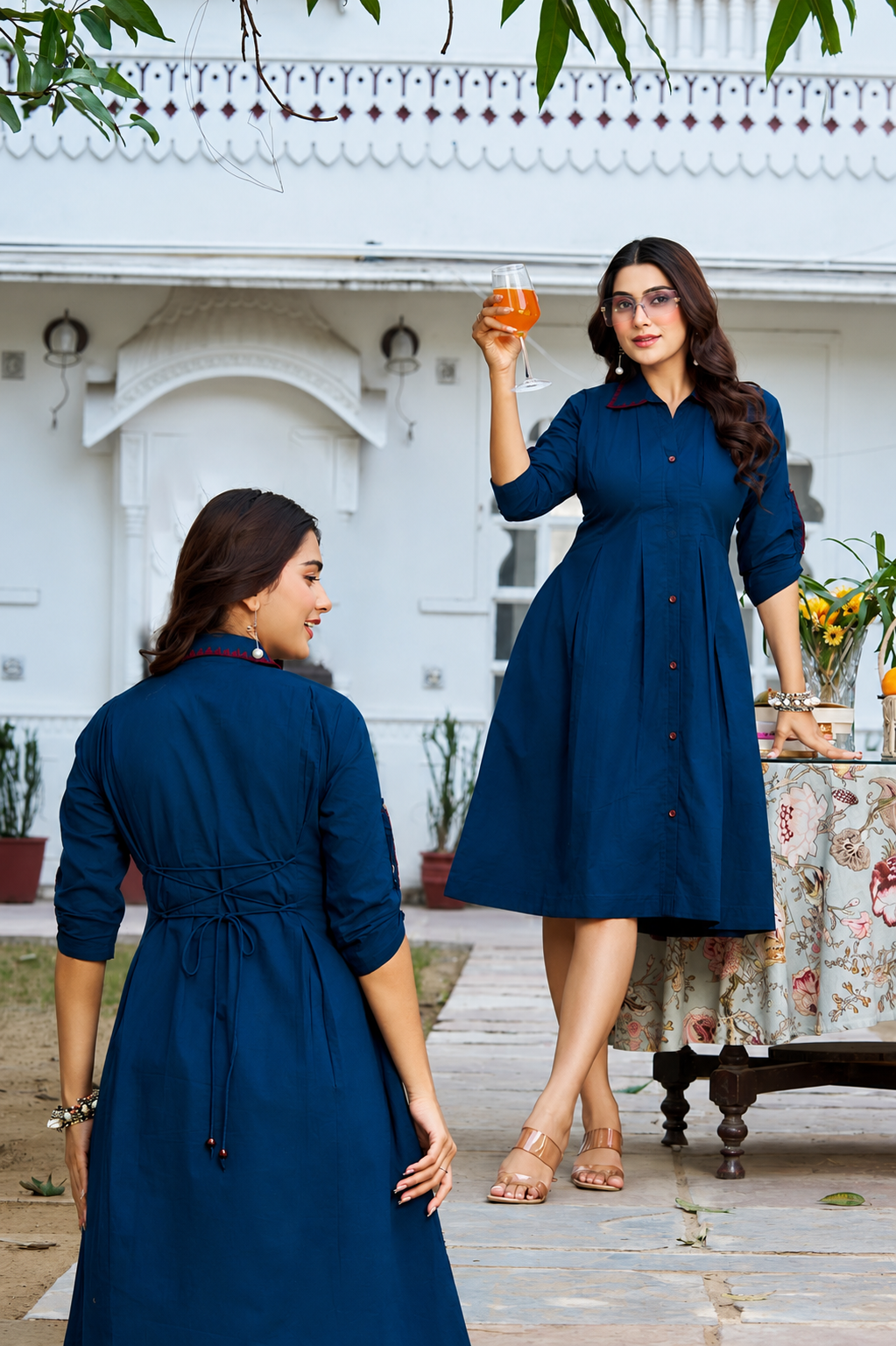 Pure Cotton Blue Midi