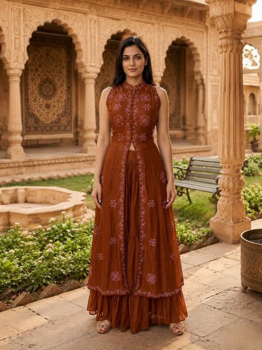 Pure Crush Silk Rust Orange 3pc Set