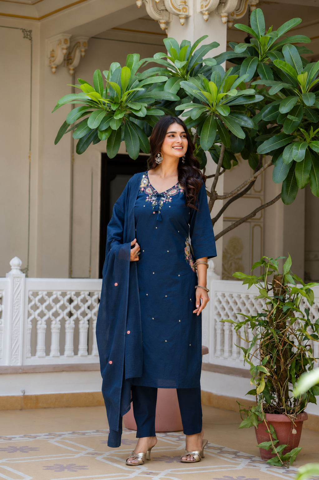 Pure Mull Cotton Blue 3pc Set