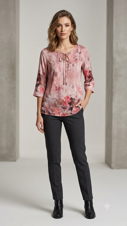 Pure Crepe pink Short Top