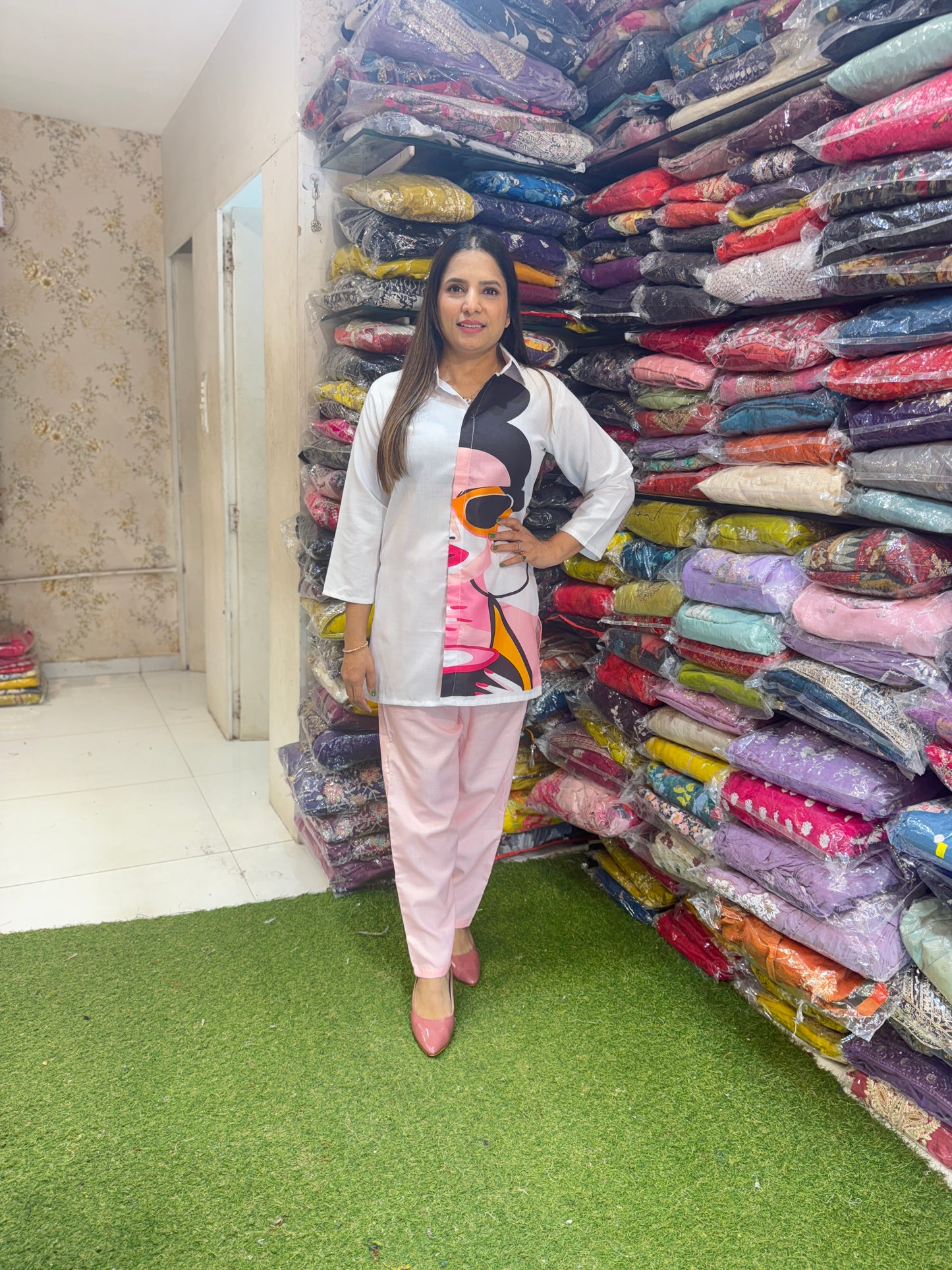 Pure Linen Coordset With Figure Print