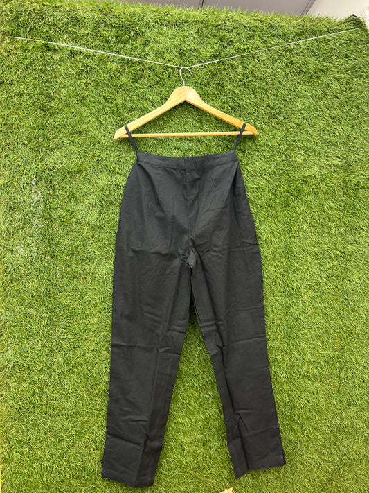 Pure Cotton flex linen Pents - Offwhite & Black Color