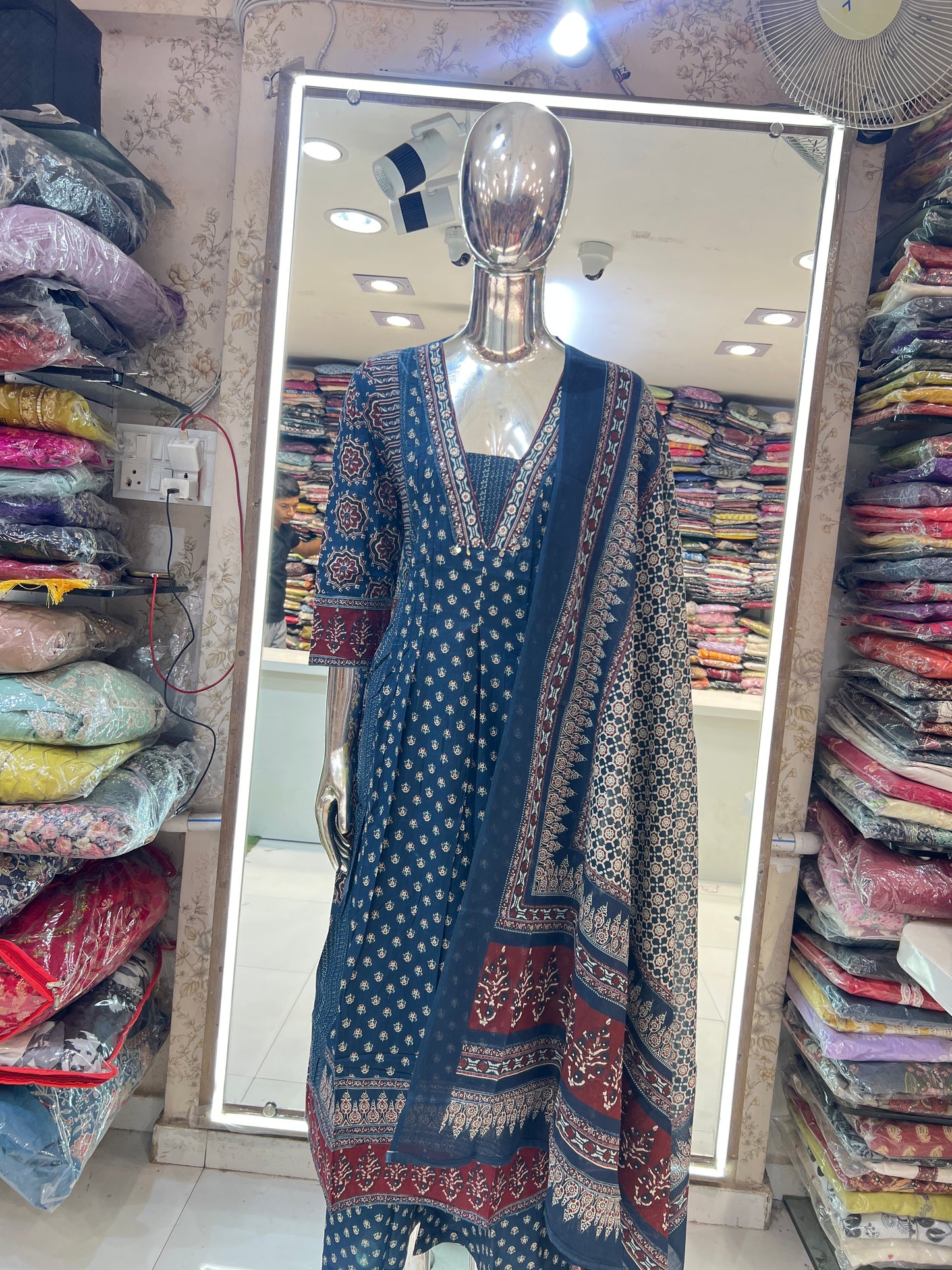 Pure Cotton Hand Block Print Blue Color