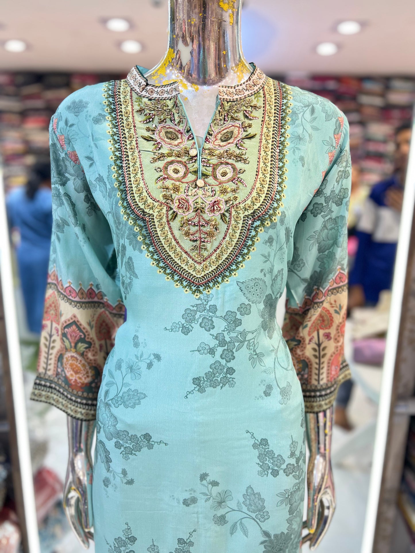 Pure Crep 2pc Cordset Thread Work Sea Green Color