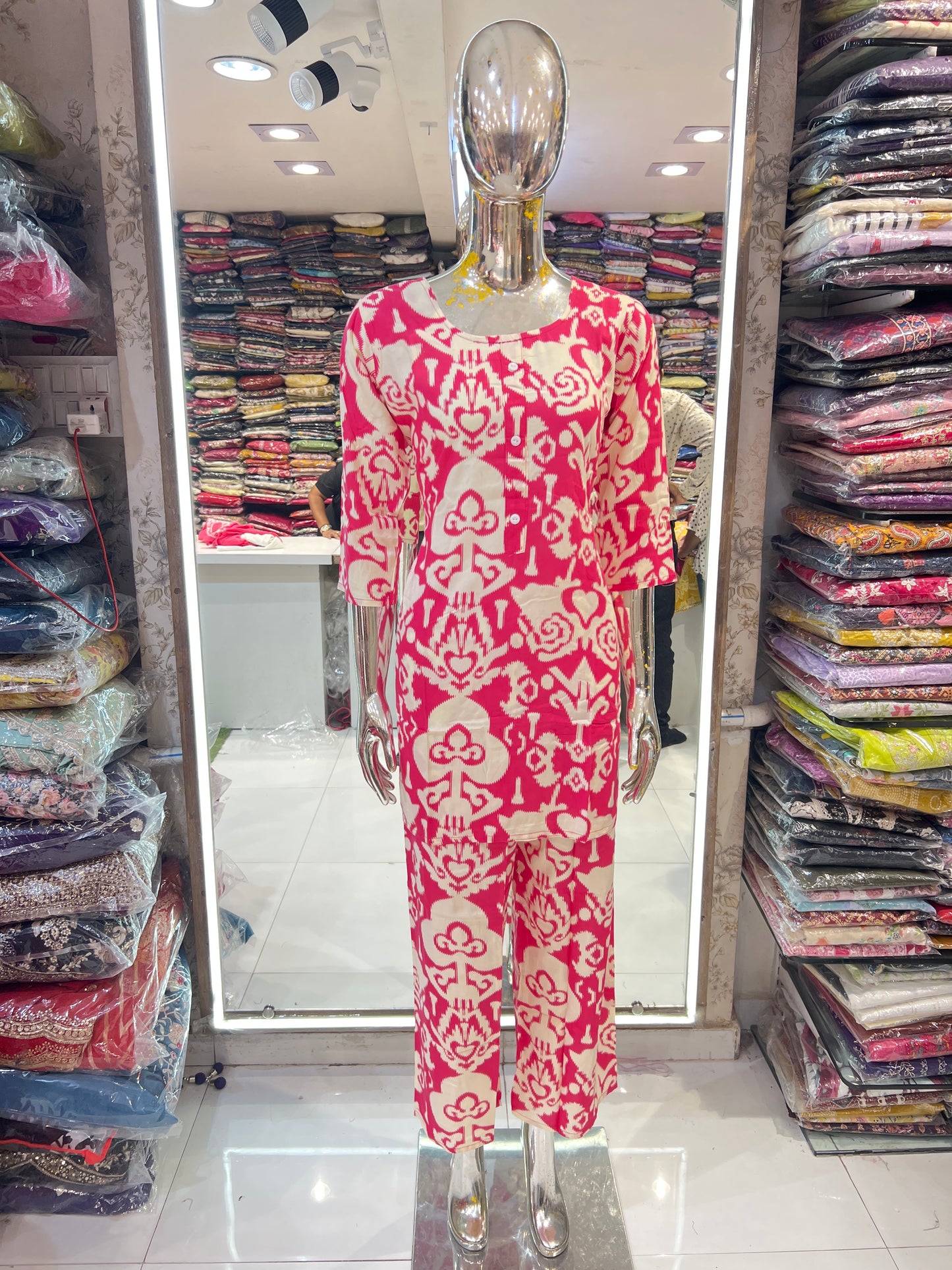 Pure Muslin Cordset ikkat print