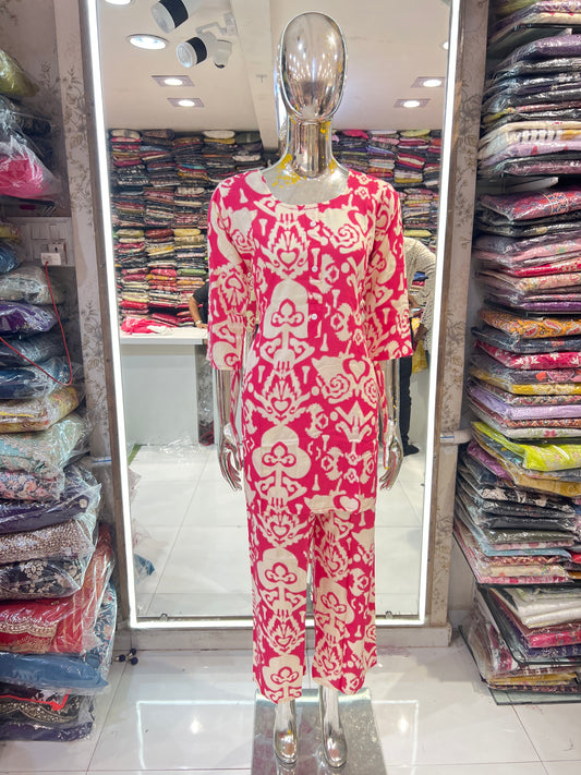 Pure Muslin Cordset ikkat print