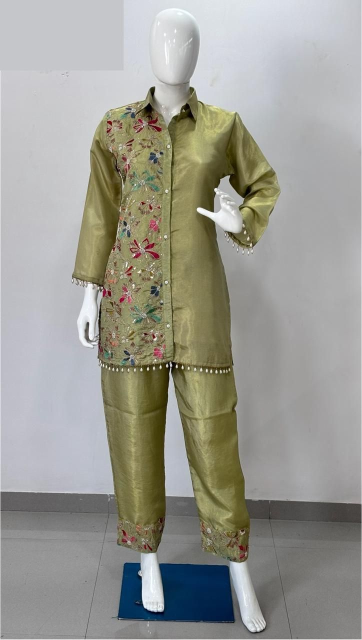 Simmer Tissue Green 2pc Suit