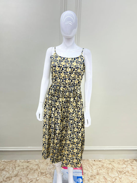 "Women's Stylish Spaghetti Strap Midi Peplum Dress