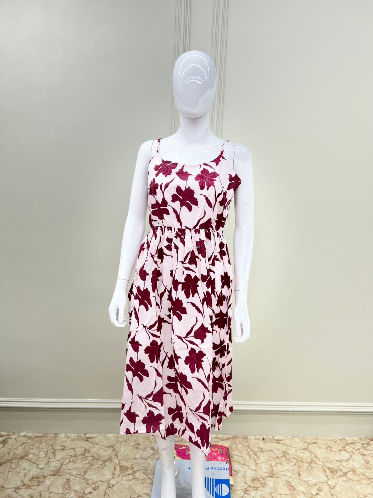 "Women's Stylish Spaghetti Strap Midi Peplum Dress