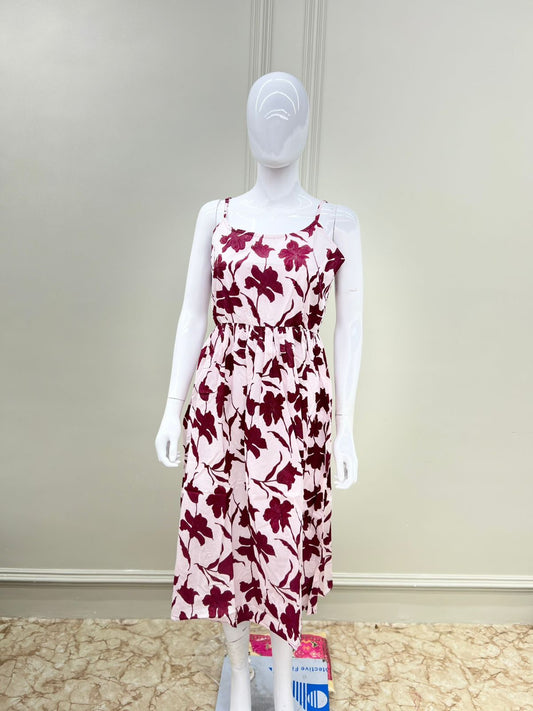 "Women's Stylish Spaghetti Strap Midi Peplum Dress