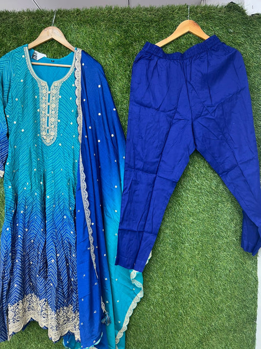 Pure Muslin 3pc Set Blue Color