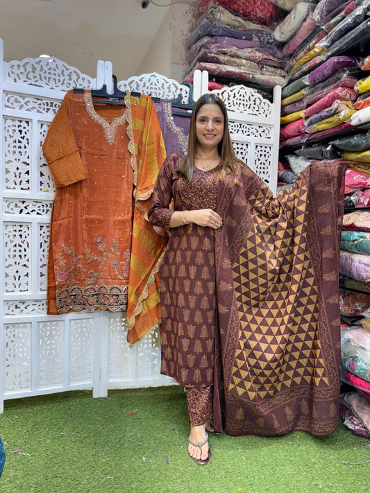 Pure Cotton 3pc Suit