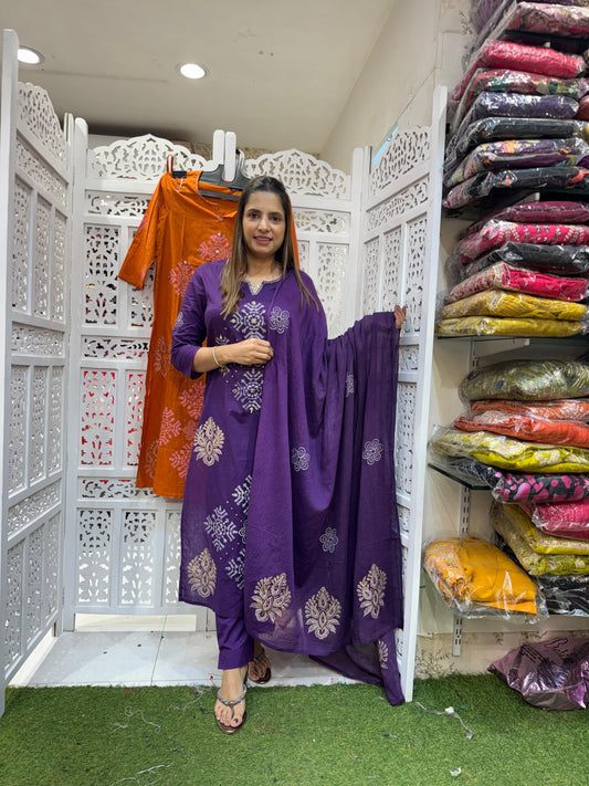 Jaipuri Cotton 3pc Suit