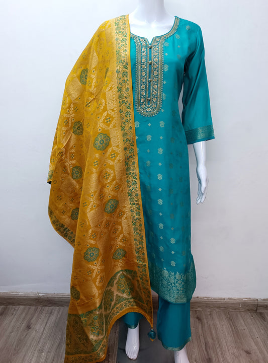 Kanjivaram Banarasi 3pc Suit