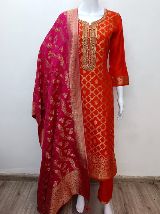 Kanjivaram Banarasi 3pc Suit