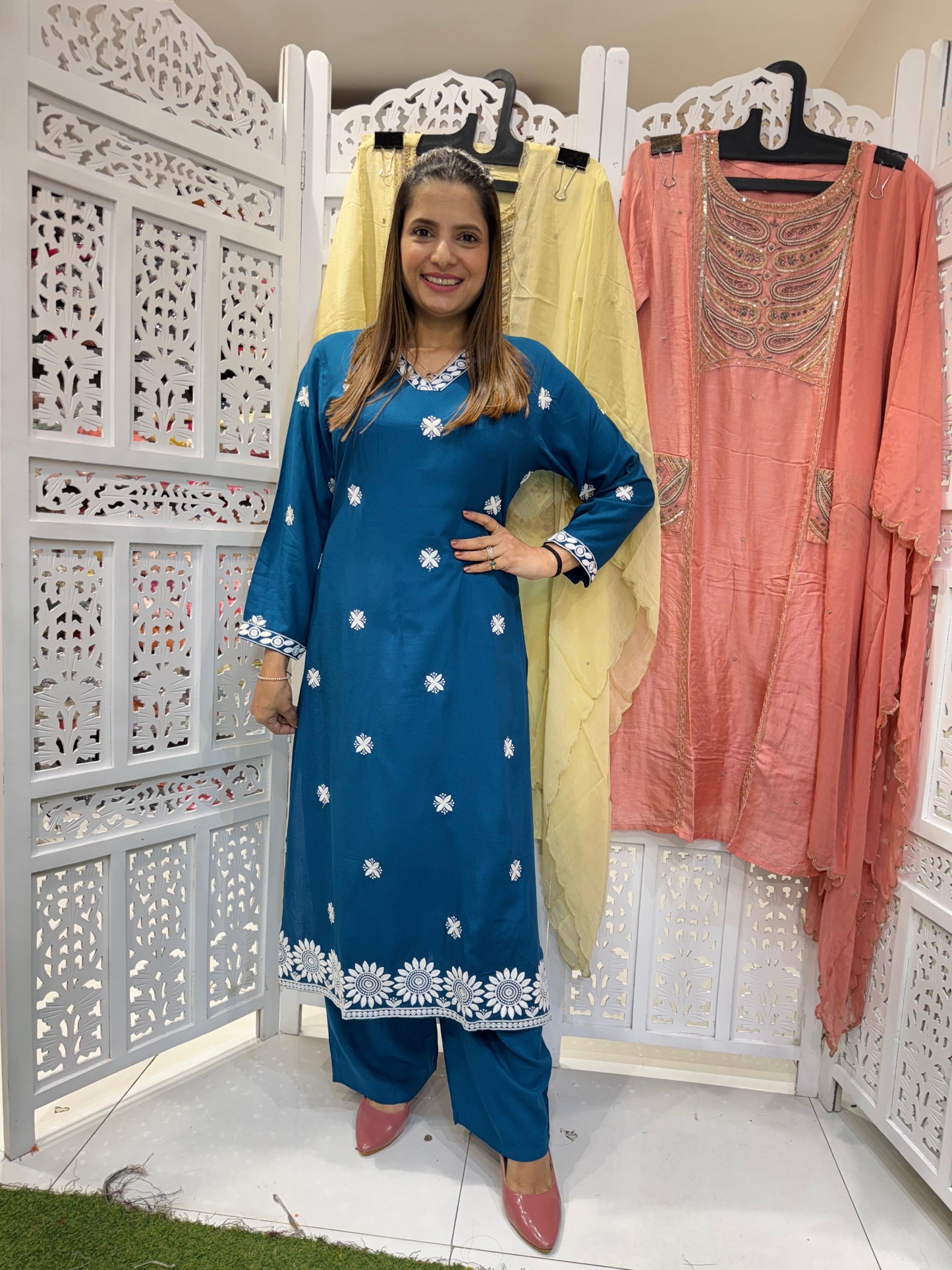 German Rayon Blue 2pc Suit