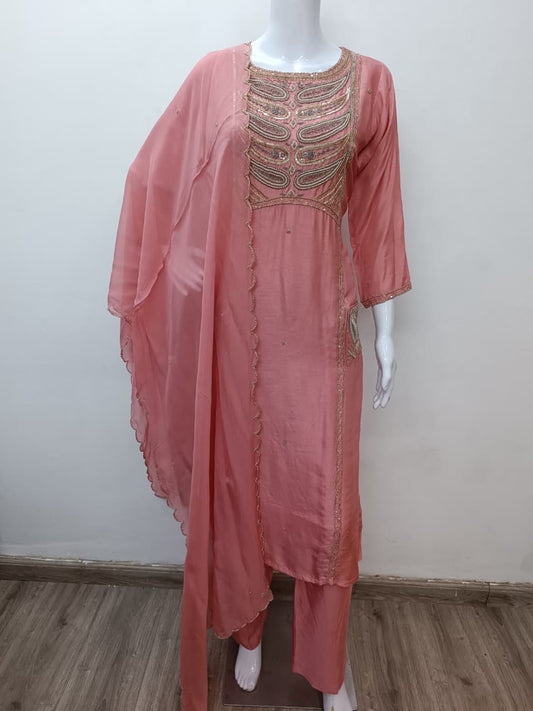 Dola Silk Pink 3pc Suit