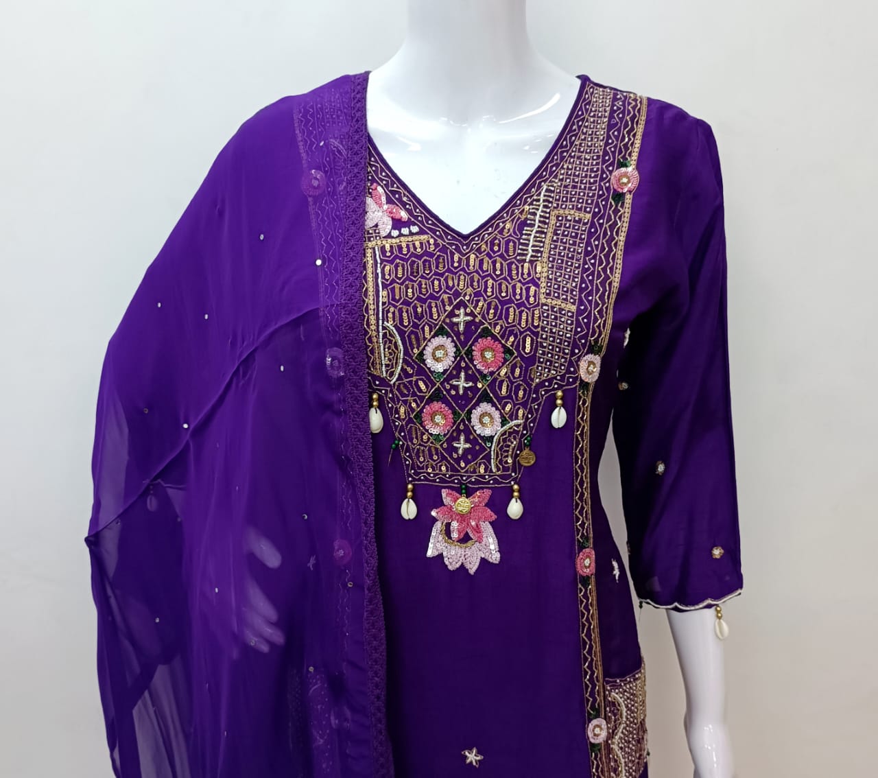 Dola Silk Purple 3pc Suit