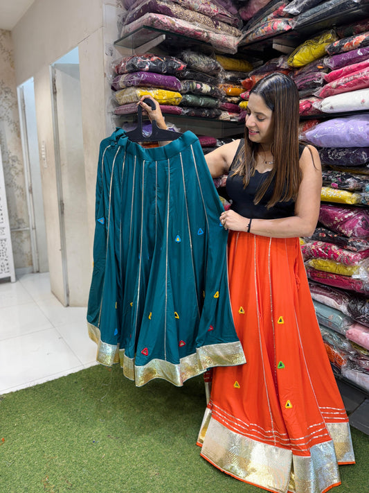 Navaratri Designer Skirt Green