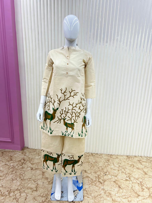 Khadi Cotton Off White 2pc Suit