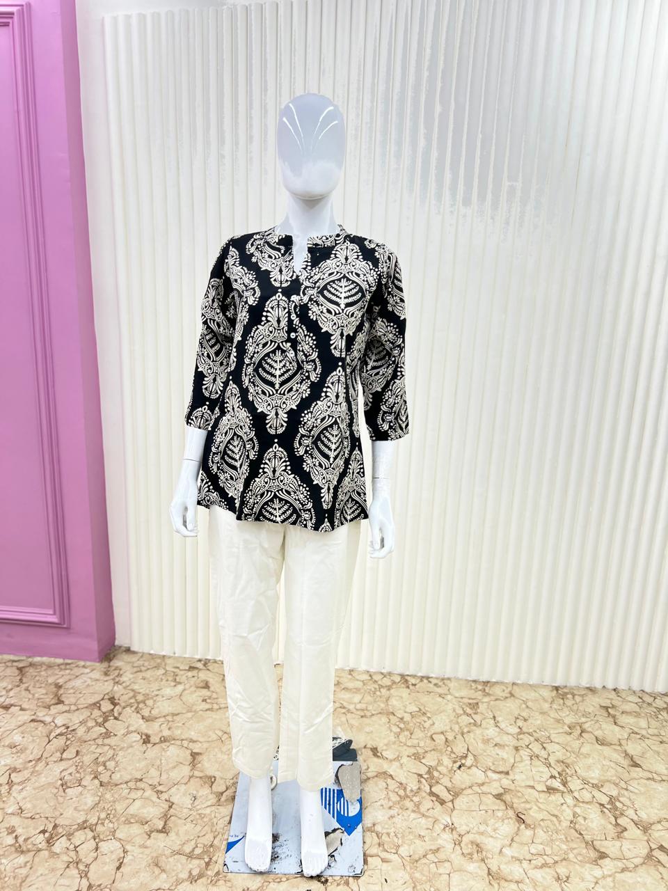 Pure Cotton Short Top Black Color