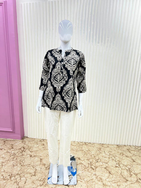 Pure Cotton Short Top Black Color