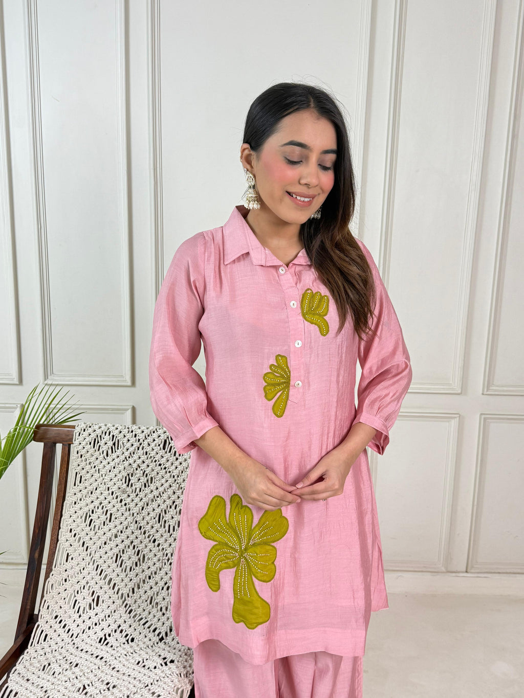 Mull Chanderi Pink 2pc Suit