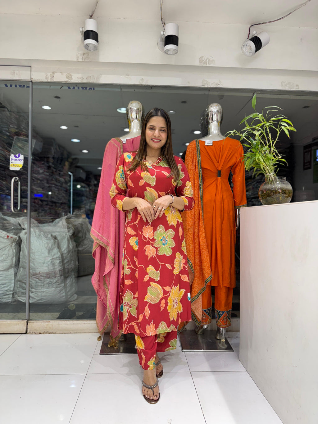 German Rayon Red 2pc Suit