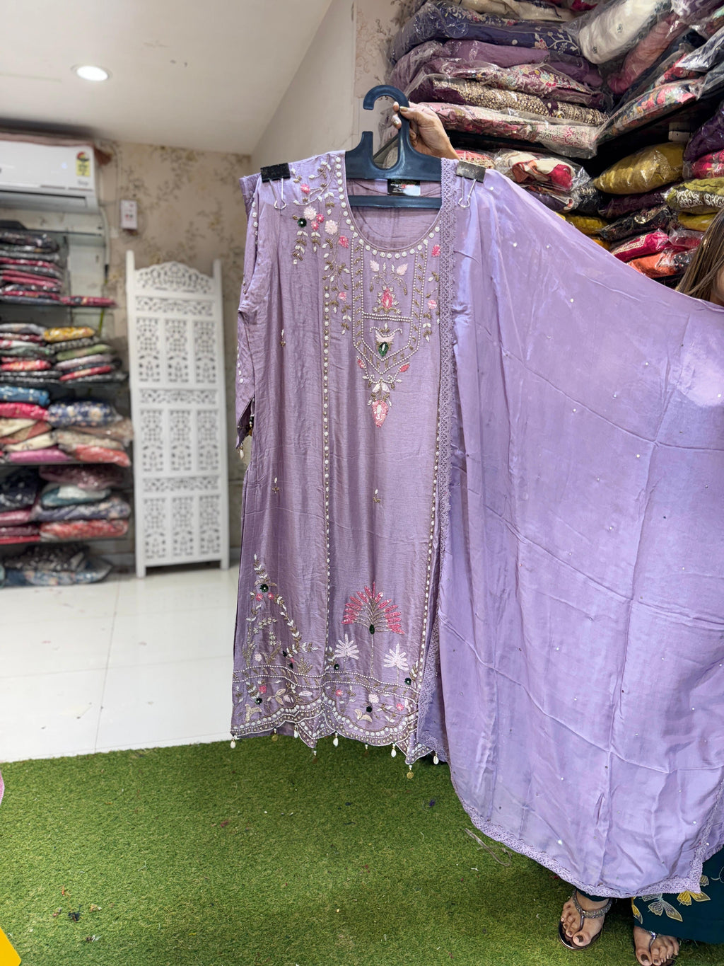 Dola Silk Purple 3pc Suit