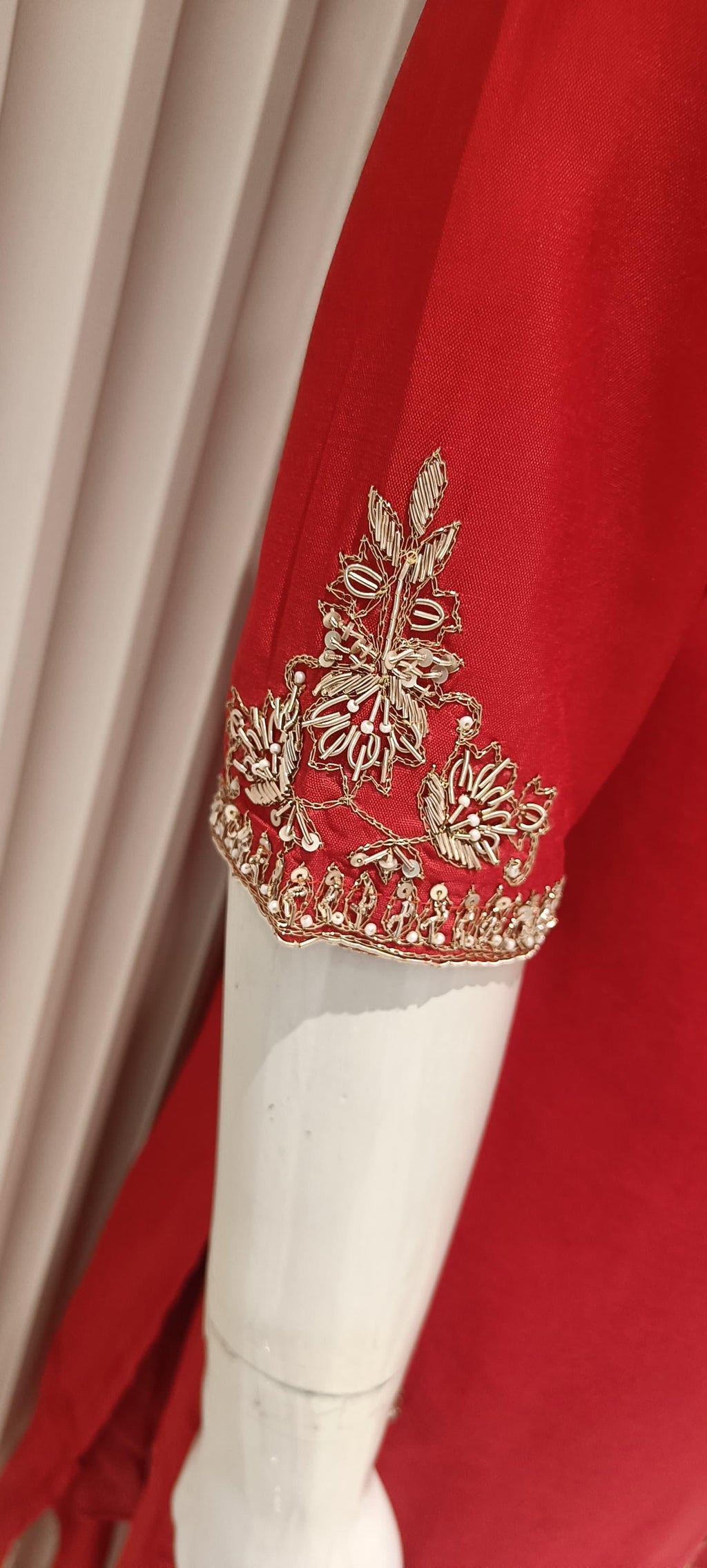 Dola Silk Red 3pc Suit