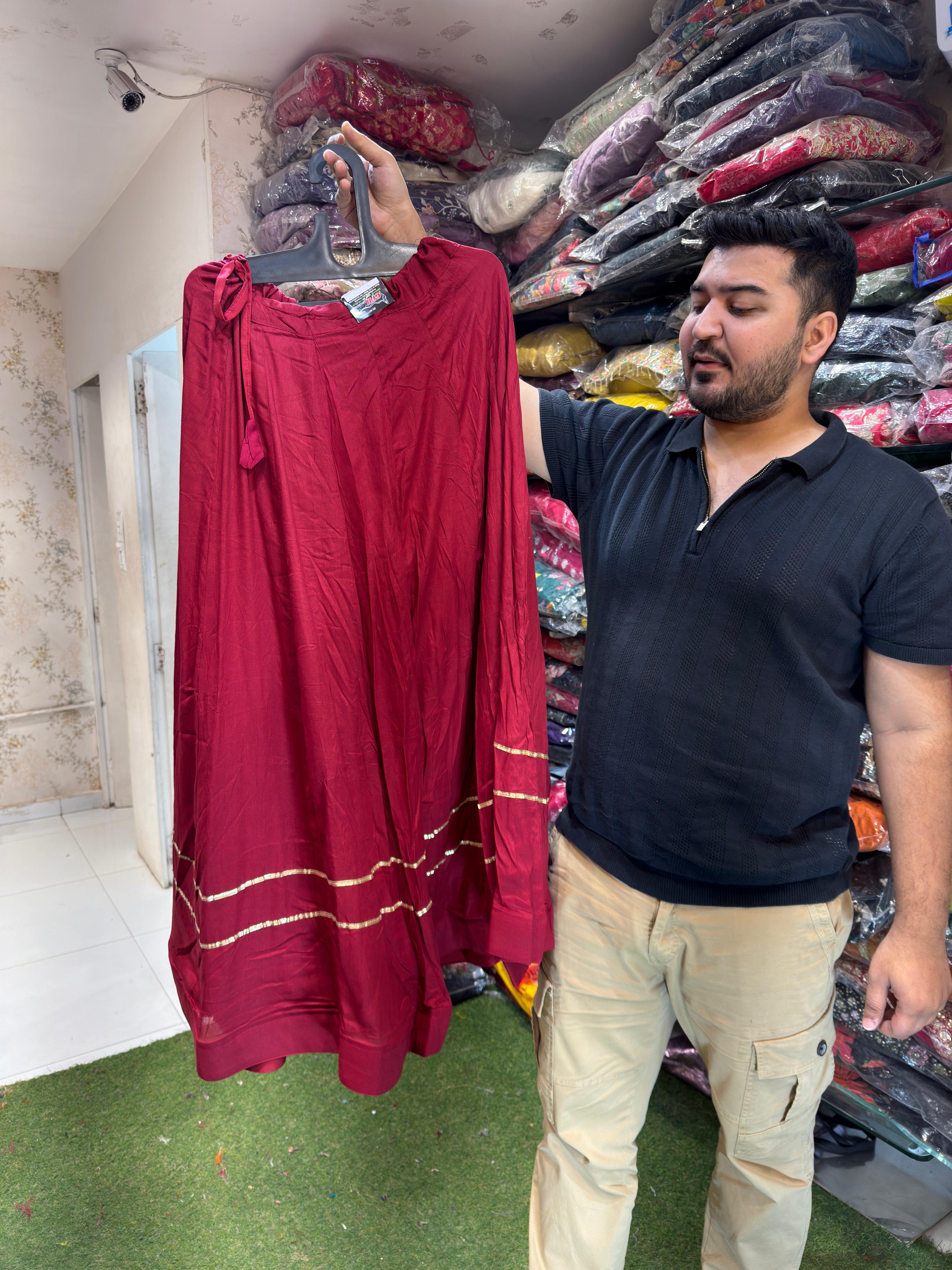 Navratri Designer Skirt Unsteach Blouse Maroon Color