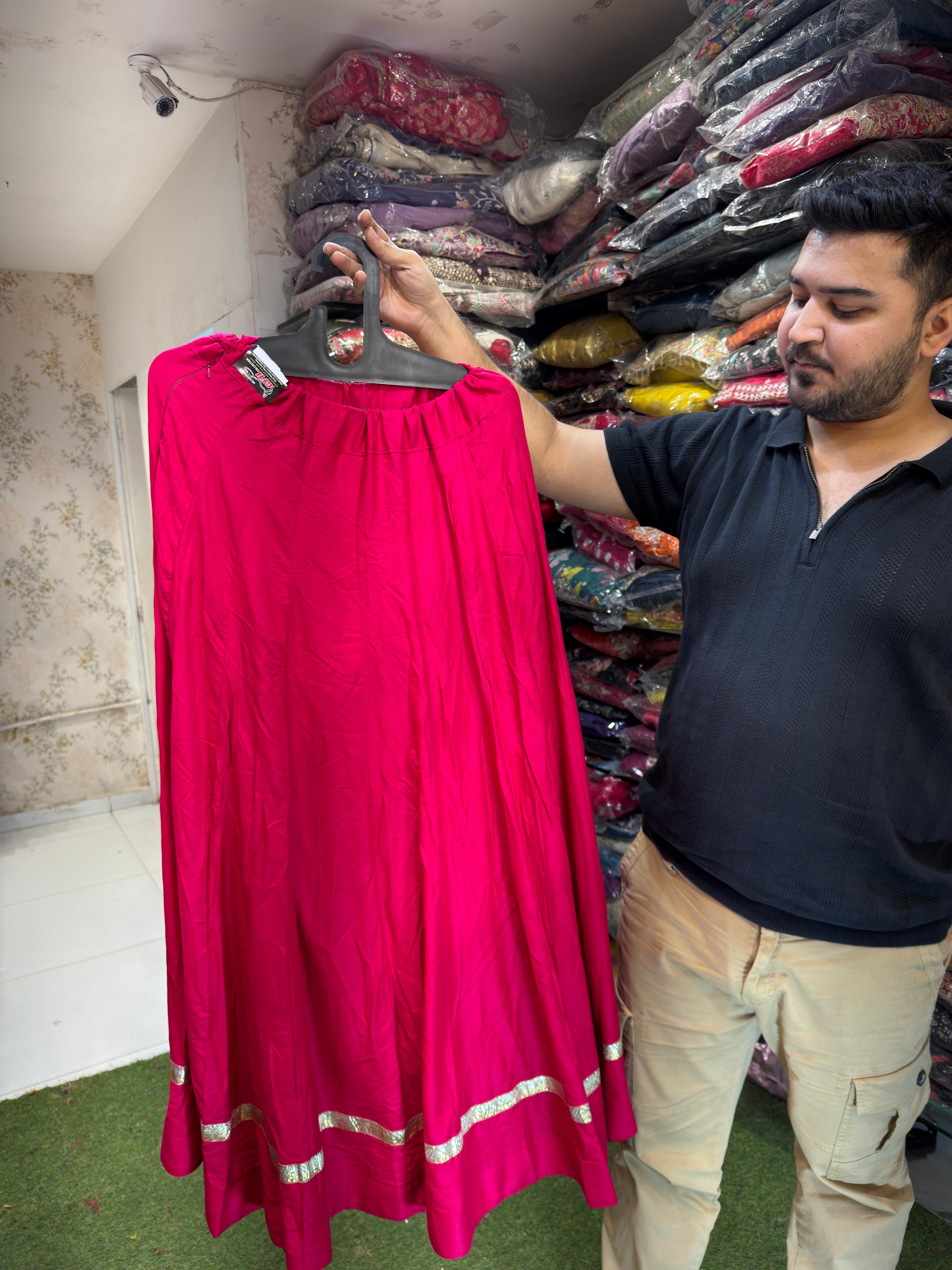 Navratri Designer Skirt Unsteach Blouse Pink Color