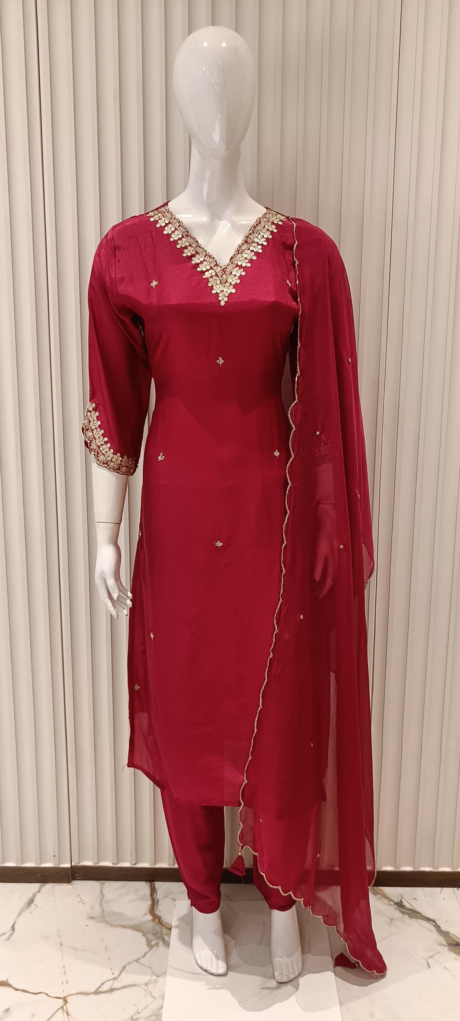 Pure HO Silk Maroon 3pc Set