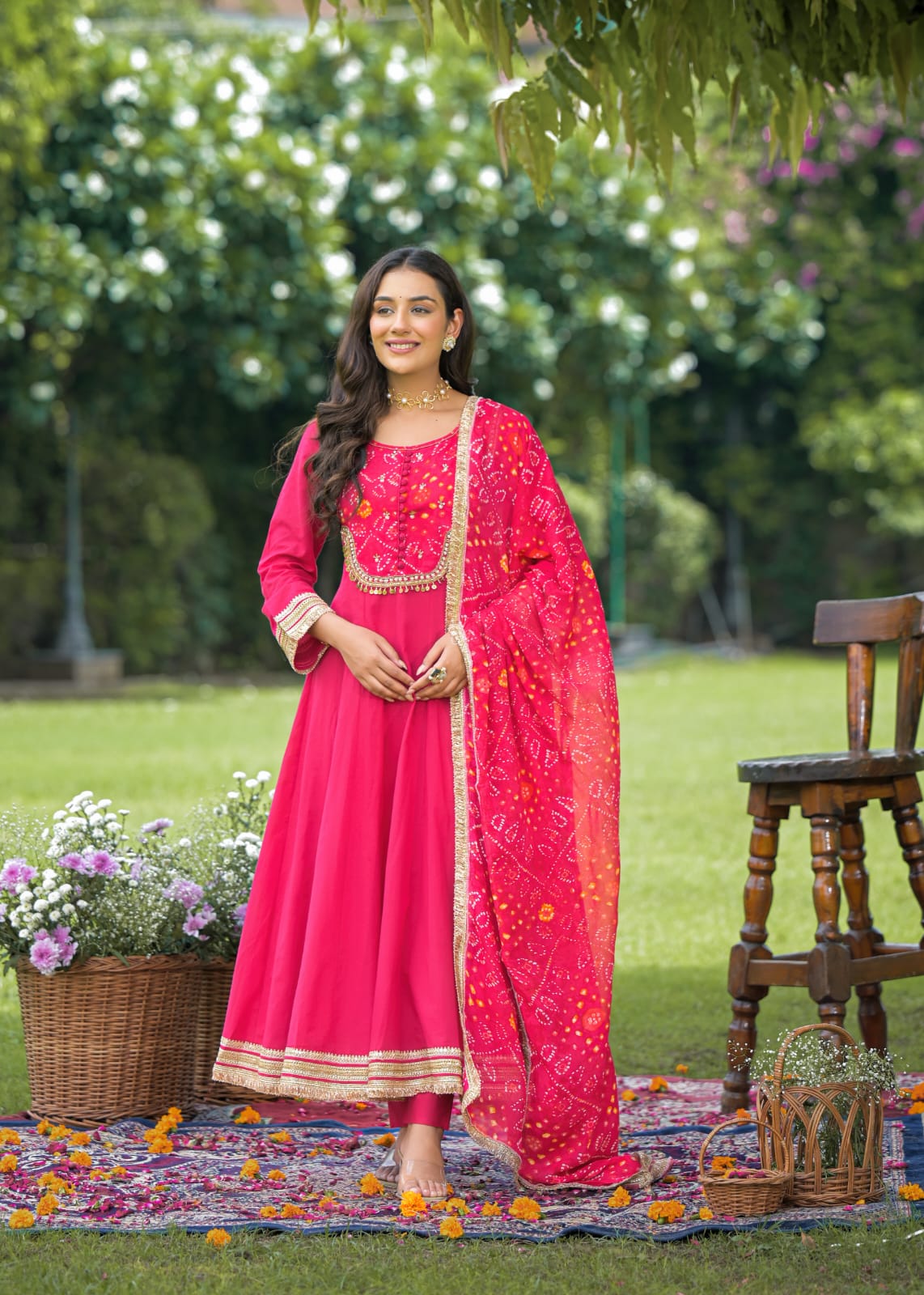 Cotton Georgette Pink 3pc Set