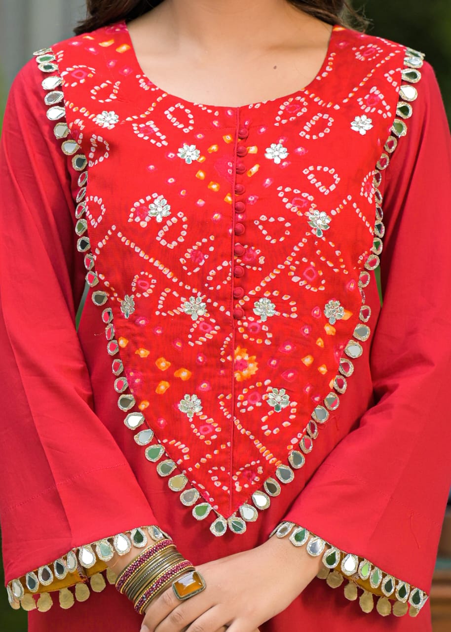 Cotton Red 2pc Set
