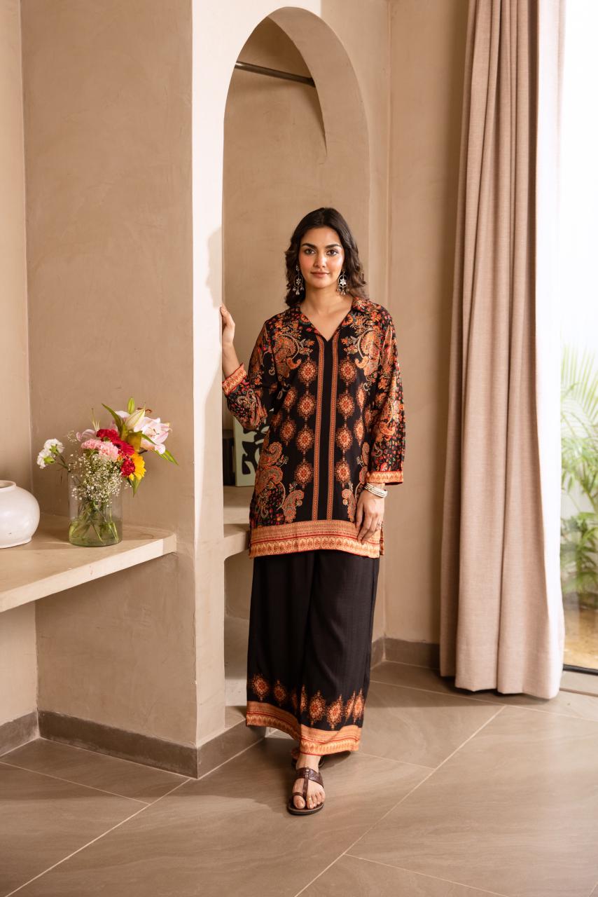 German Rayon Black 2pc Set