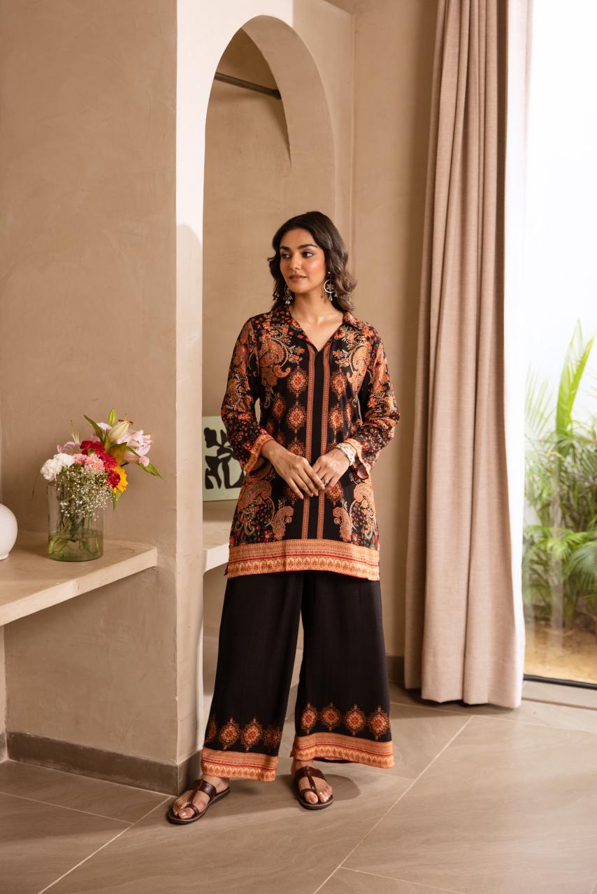 German Rayon Black 2pc Set