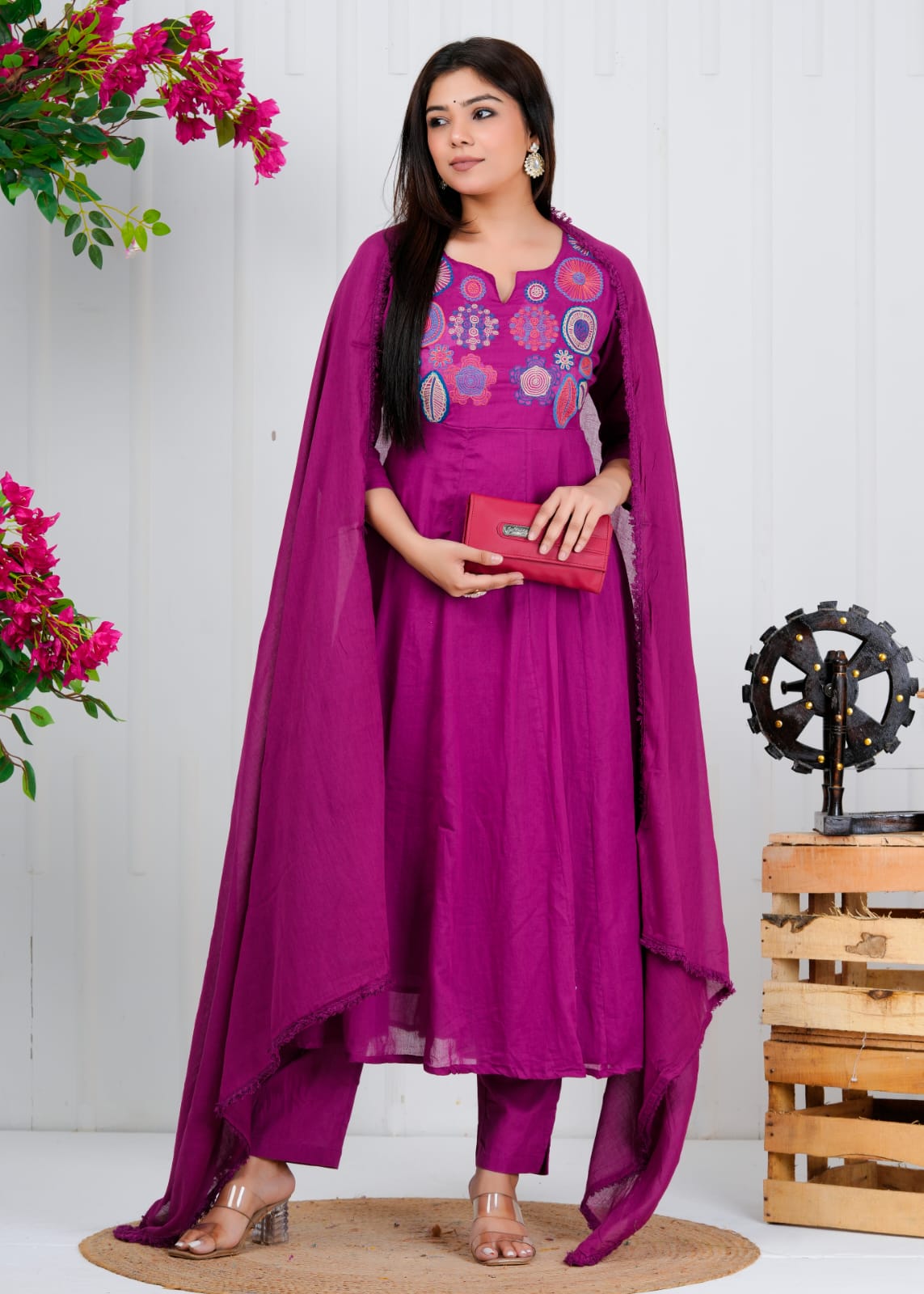 Mull Cotton Pink 3pc Set