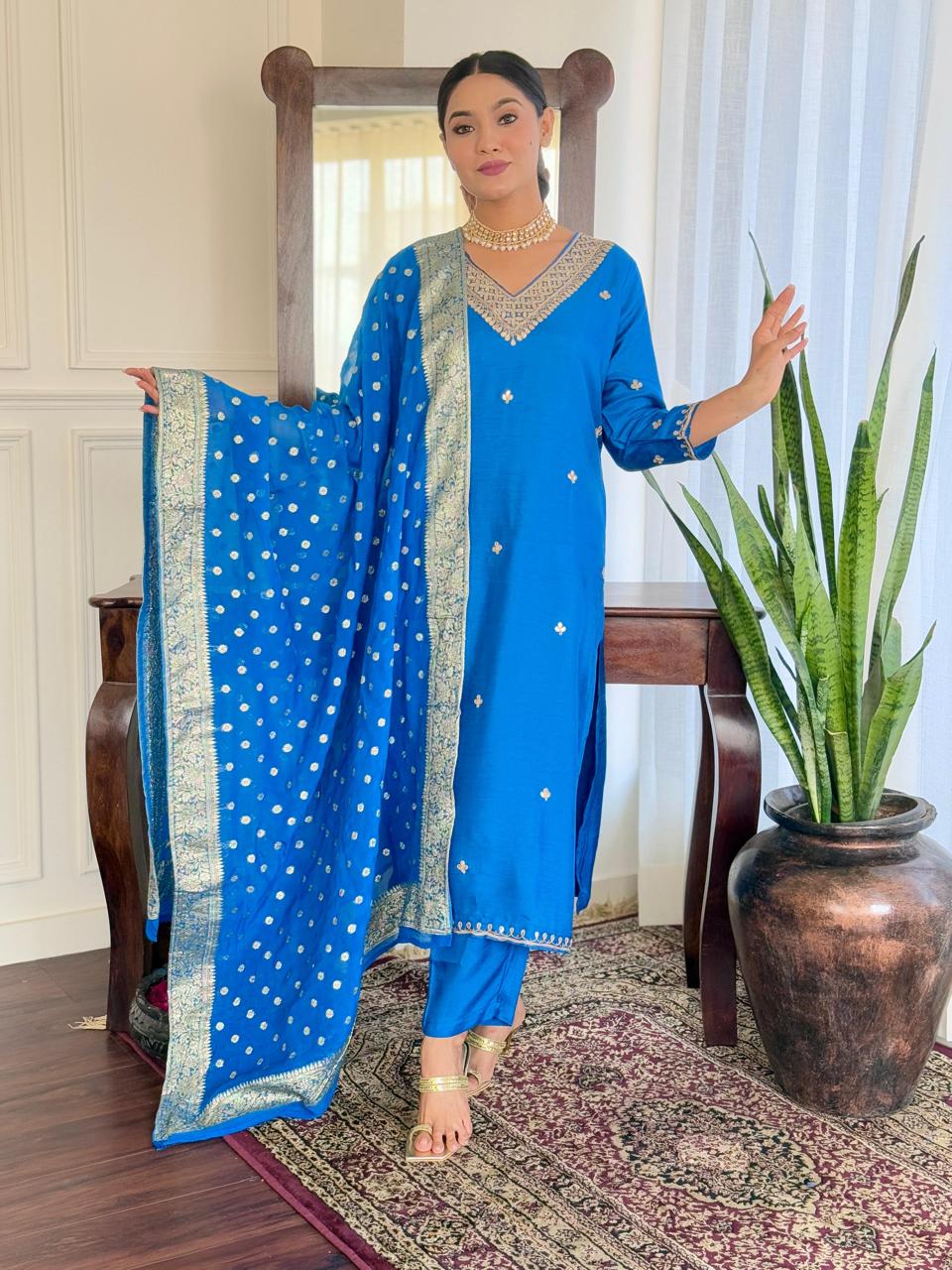 Dola Silk Blue 3pc Set