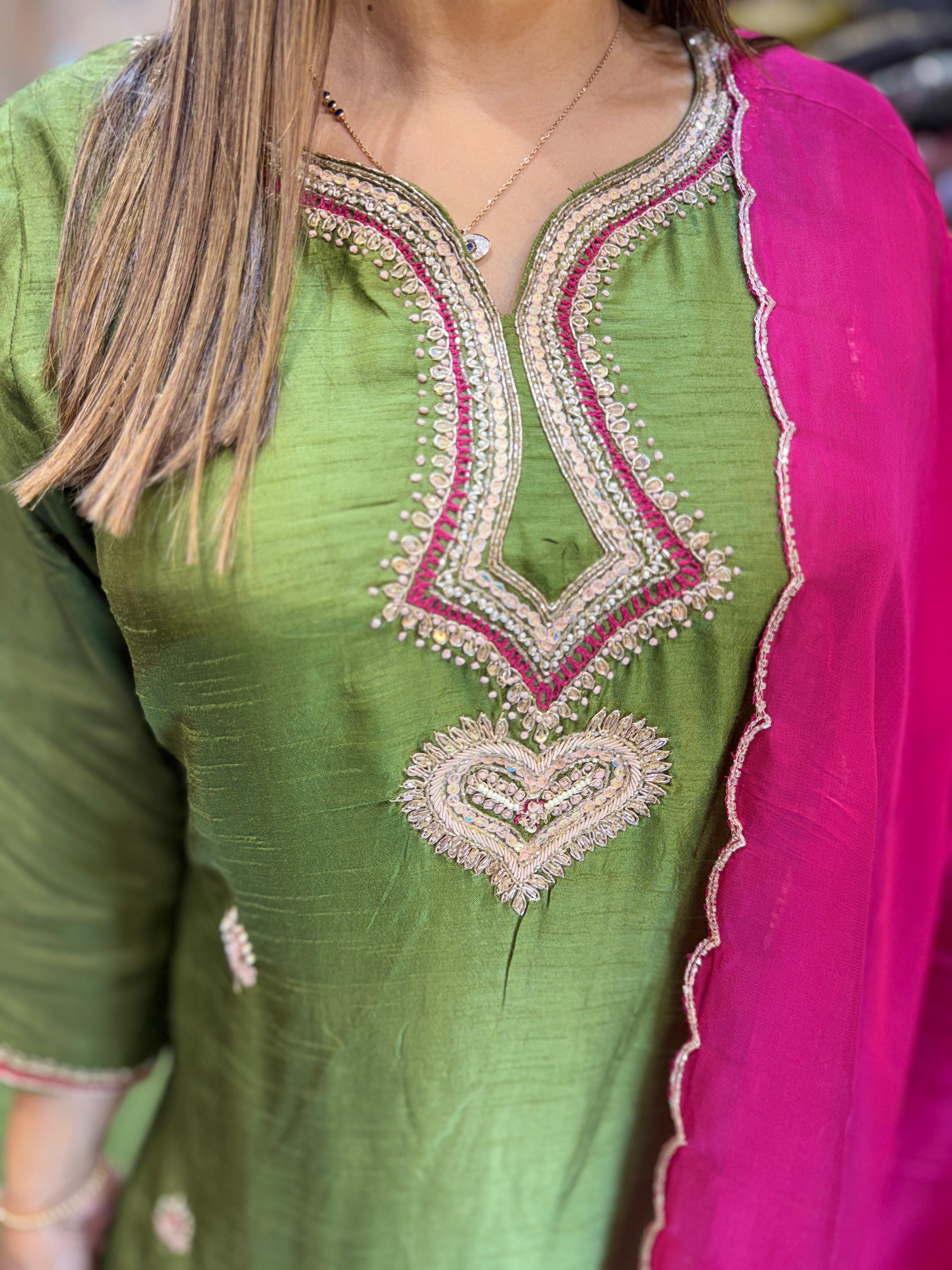 Dola Silk Green 3pc Set
