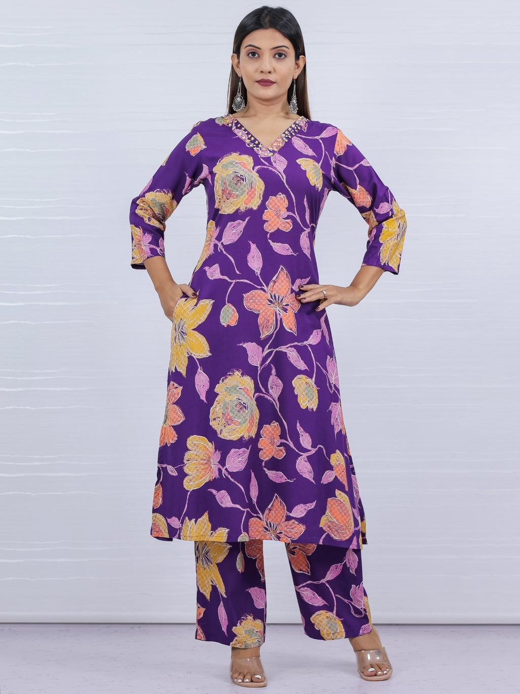 German Rayon Purple 2pc Set