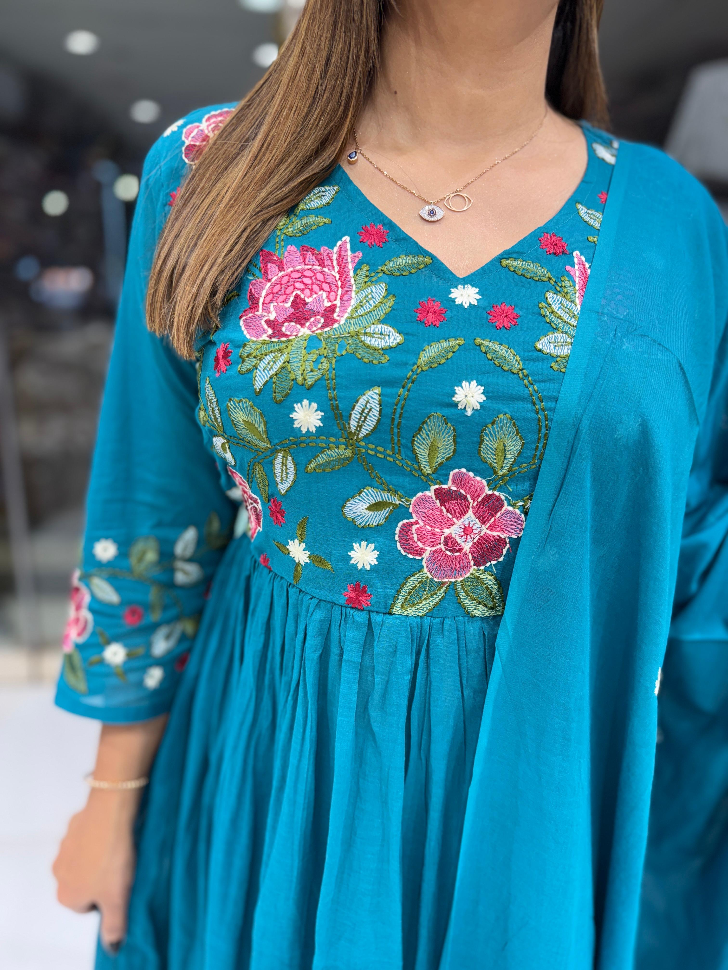 Mull Cotton Rama Green 3pc Set