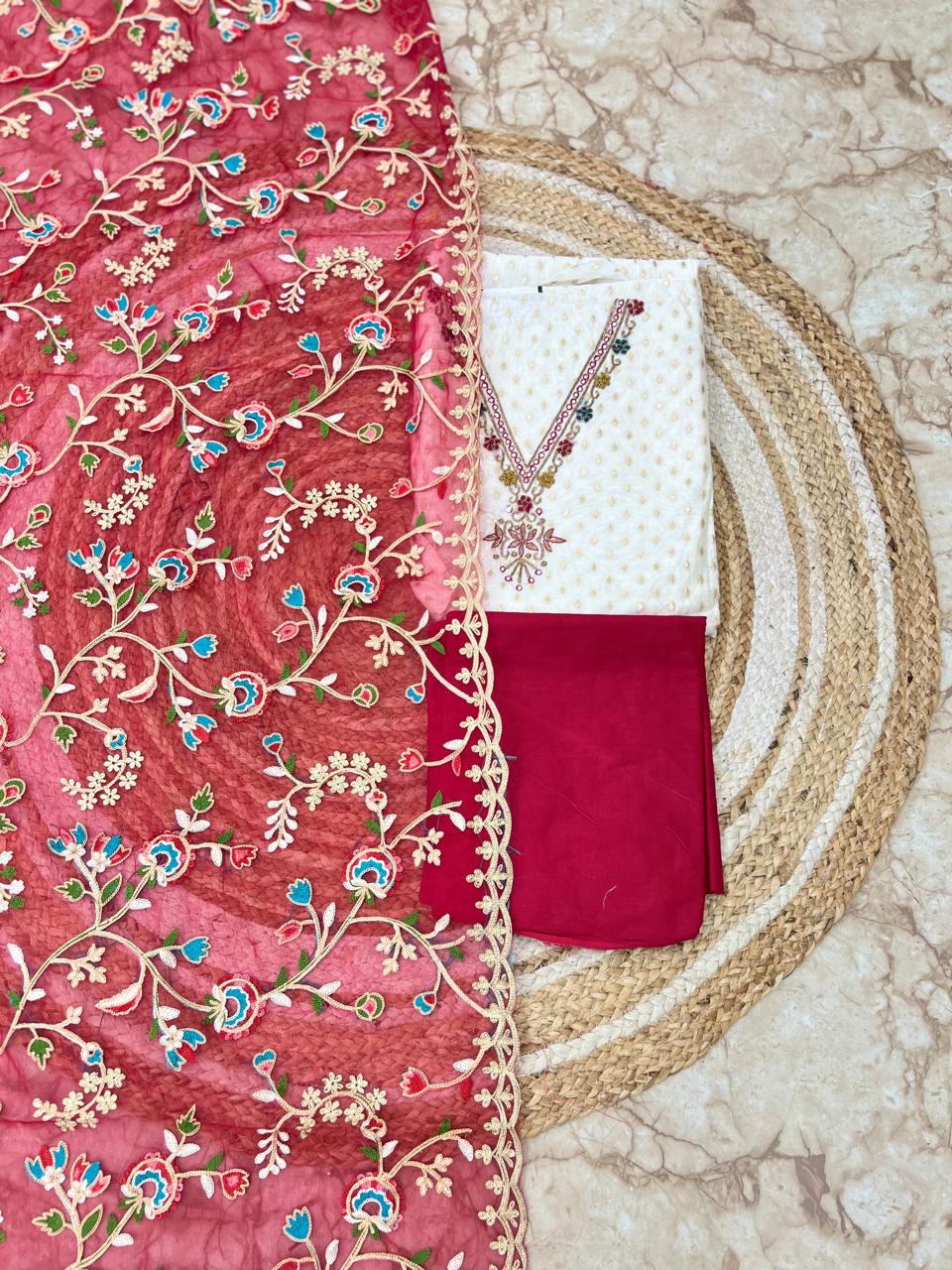 Cotton Silk White 3pc Set