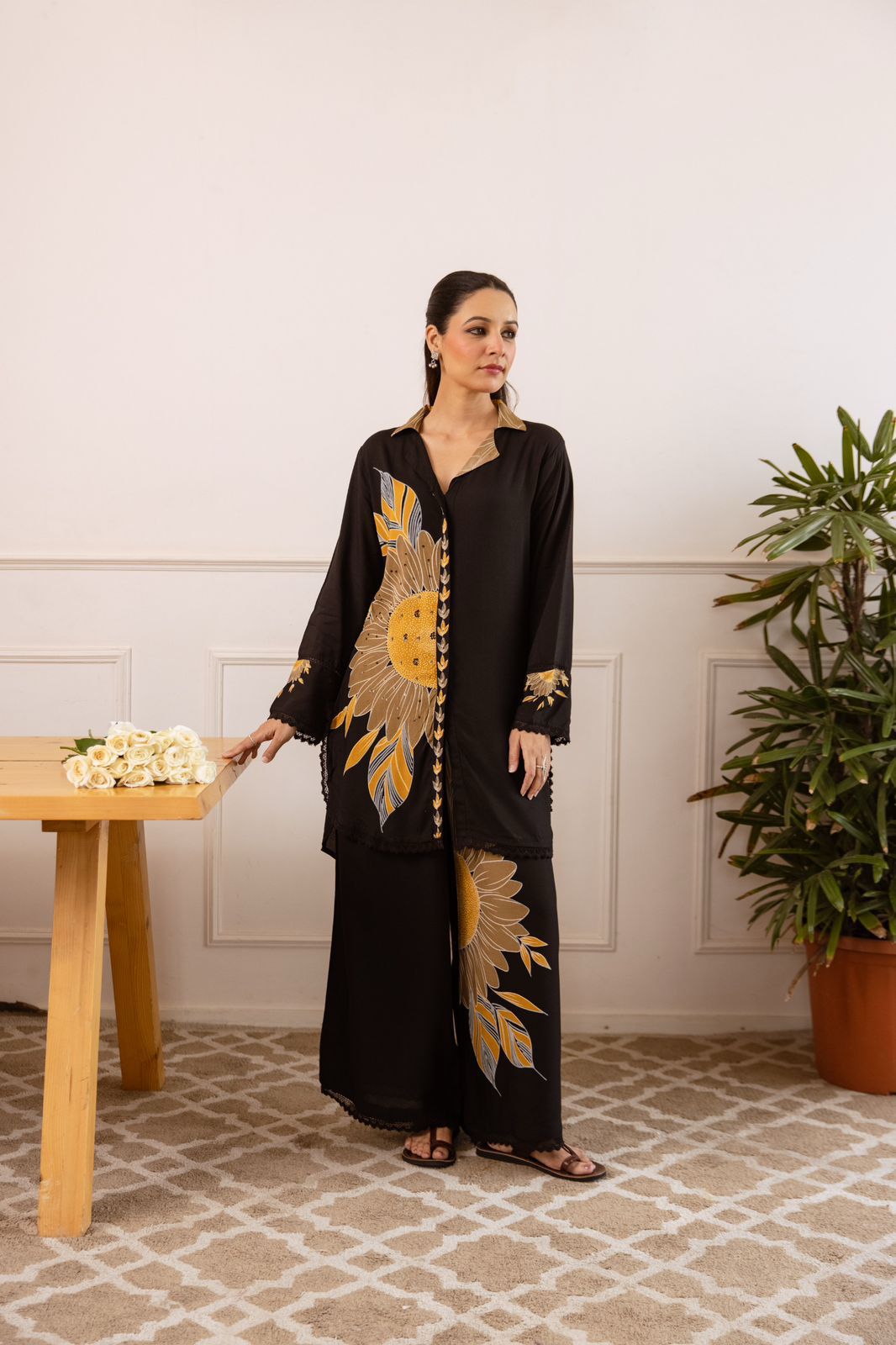 German Rayon Black 2pc Suit