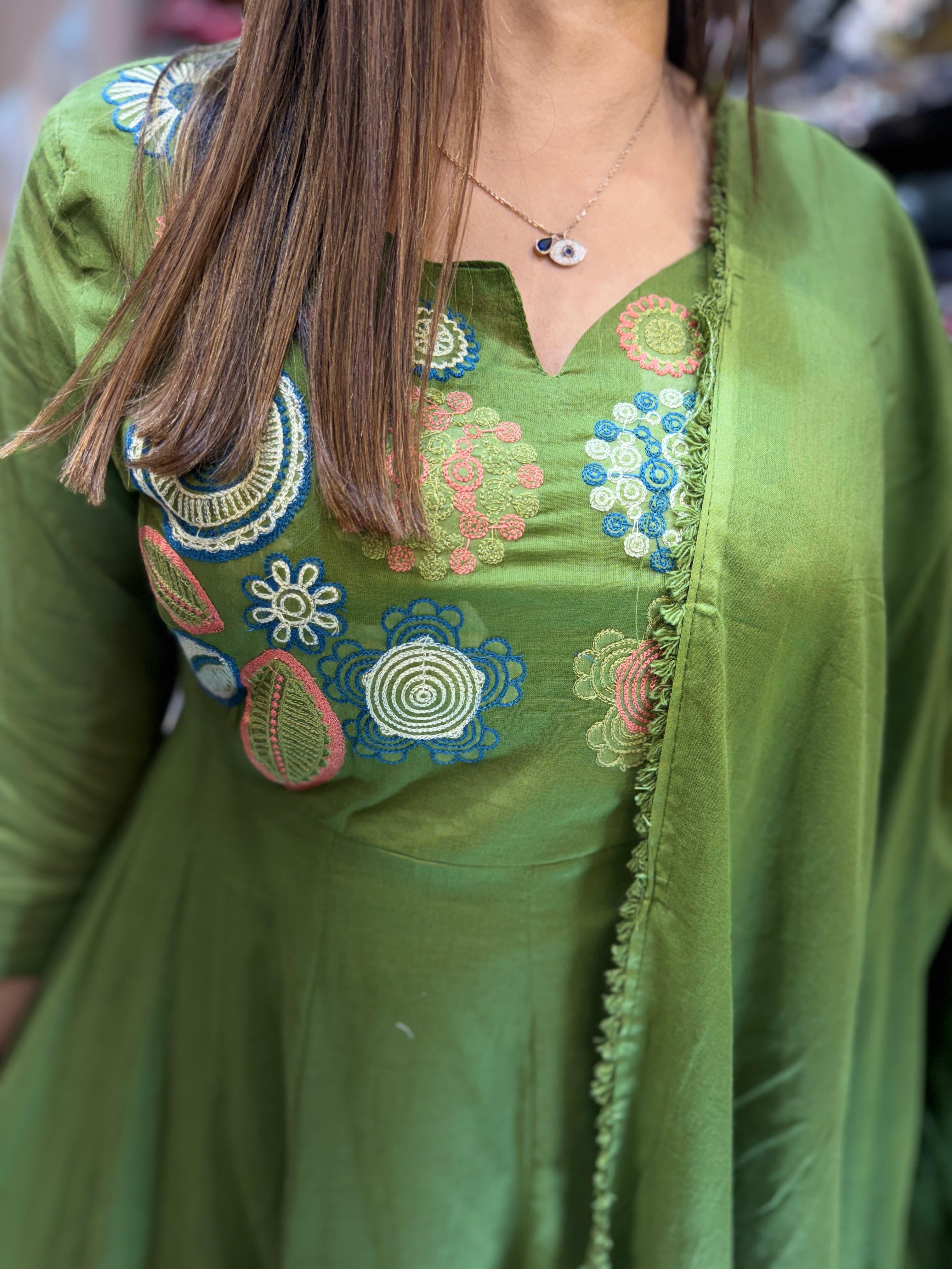 Mull Cotton Green 3pc Set