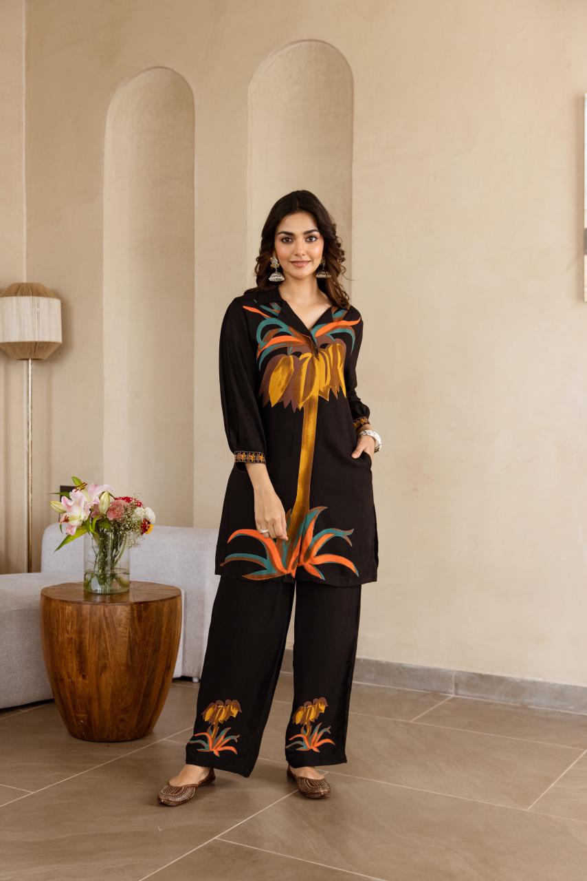 German Rayon Black 2pc Set