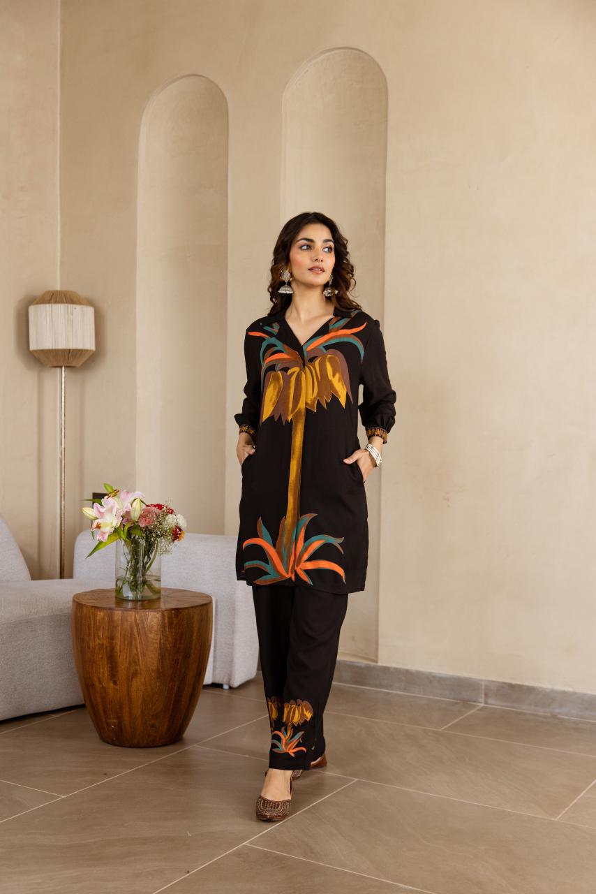 German Rayon Black 2pc Set