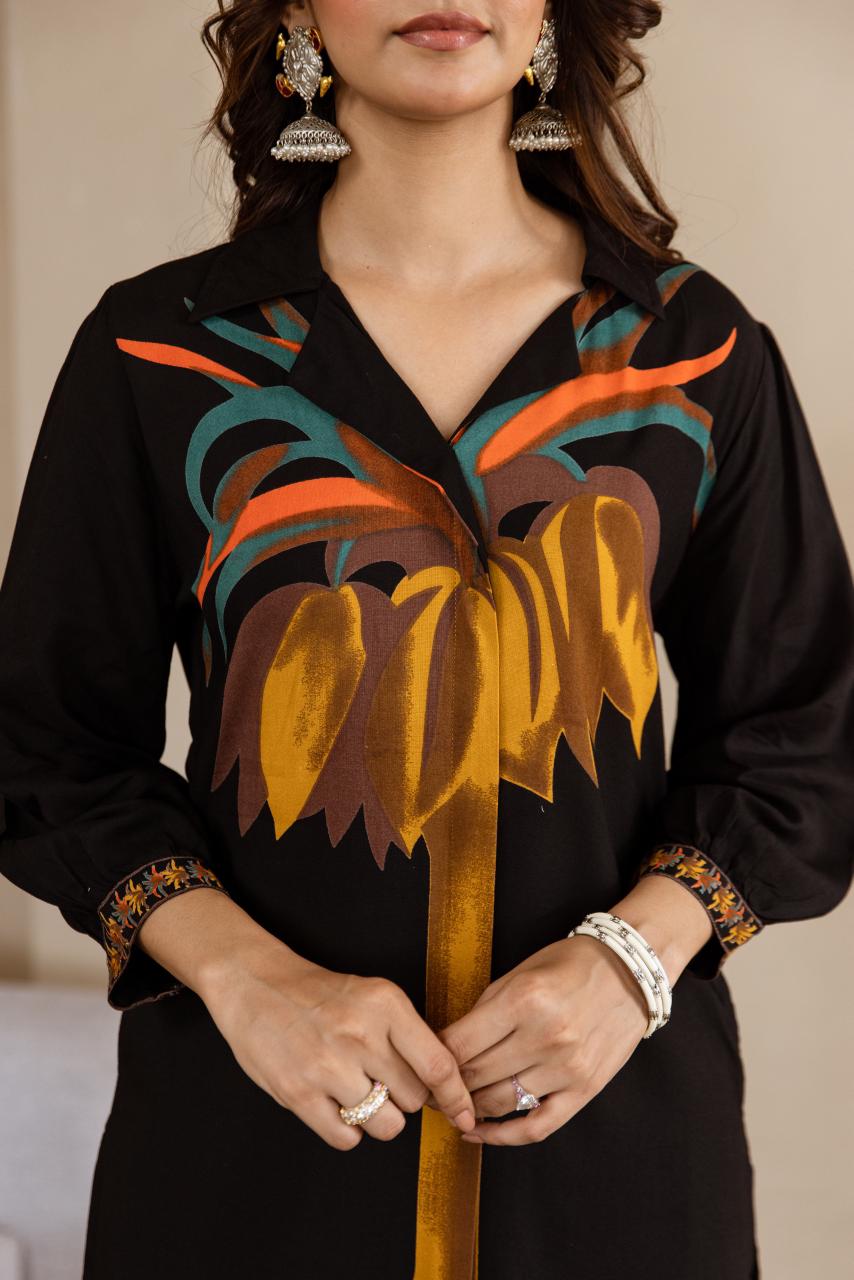 German Rayon Black 2pc Set