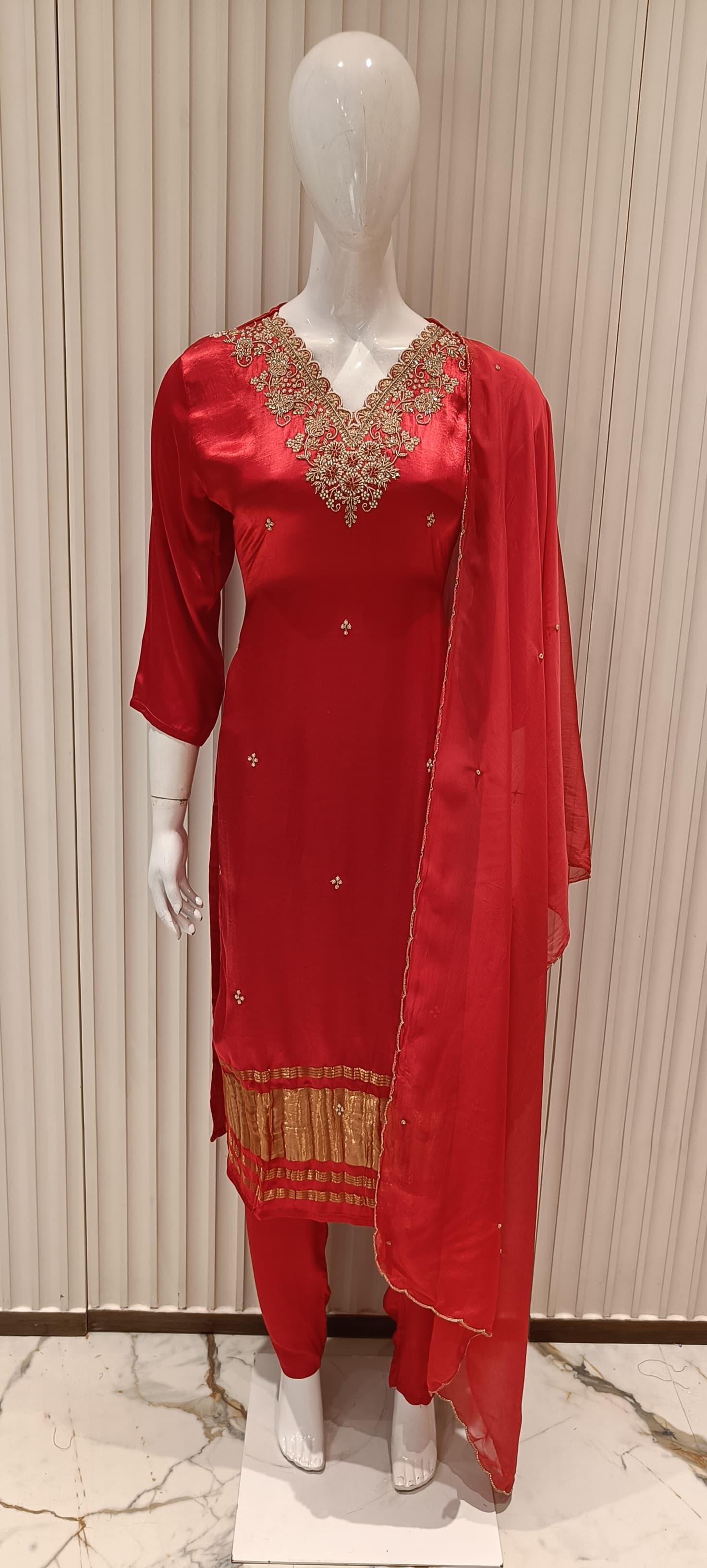 Gaji Silk Red 3pc Set